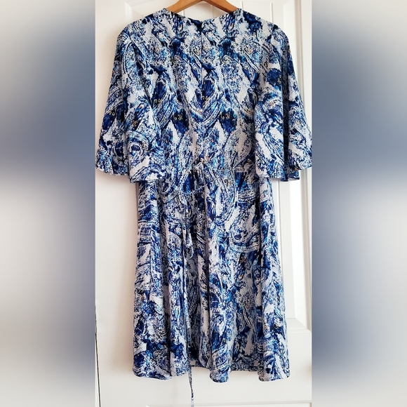 Betsey Johnson blue paisley print dress - Picture 4 of 4